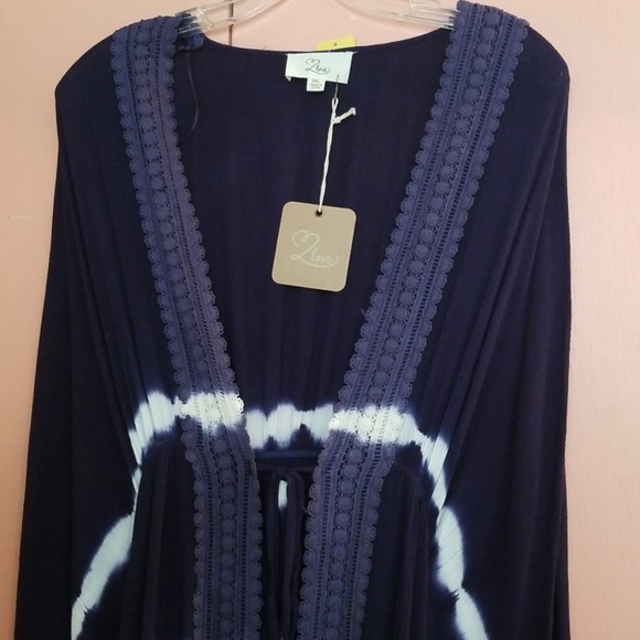 BOHO NAVY DUSTER - Picture 2 of 4